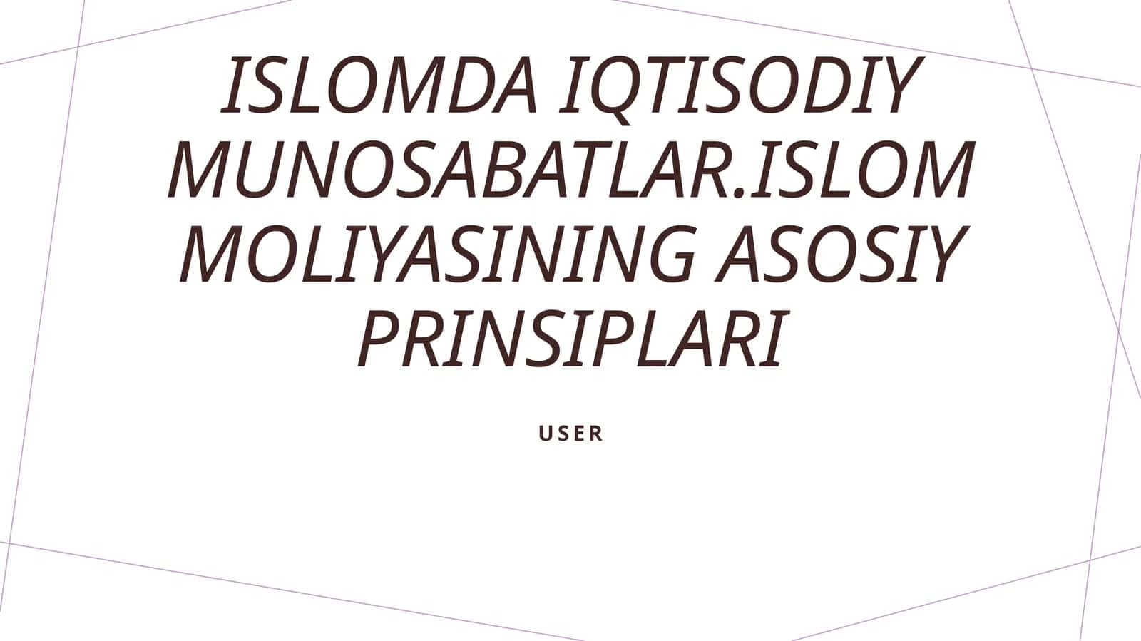Islomda iqtisodiy munosabatlar 1