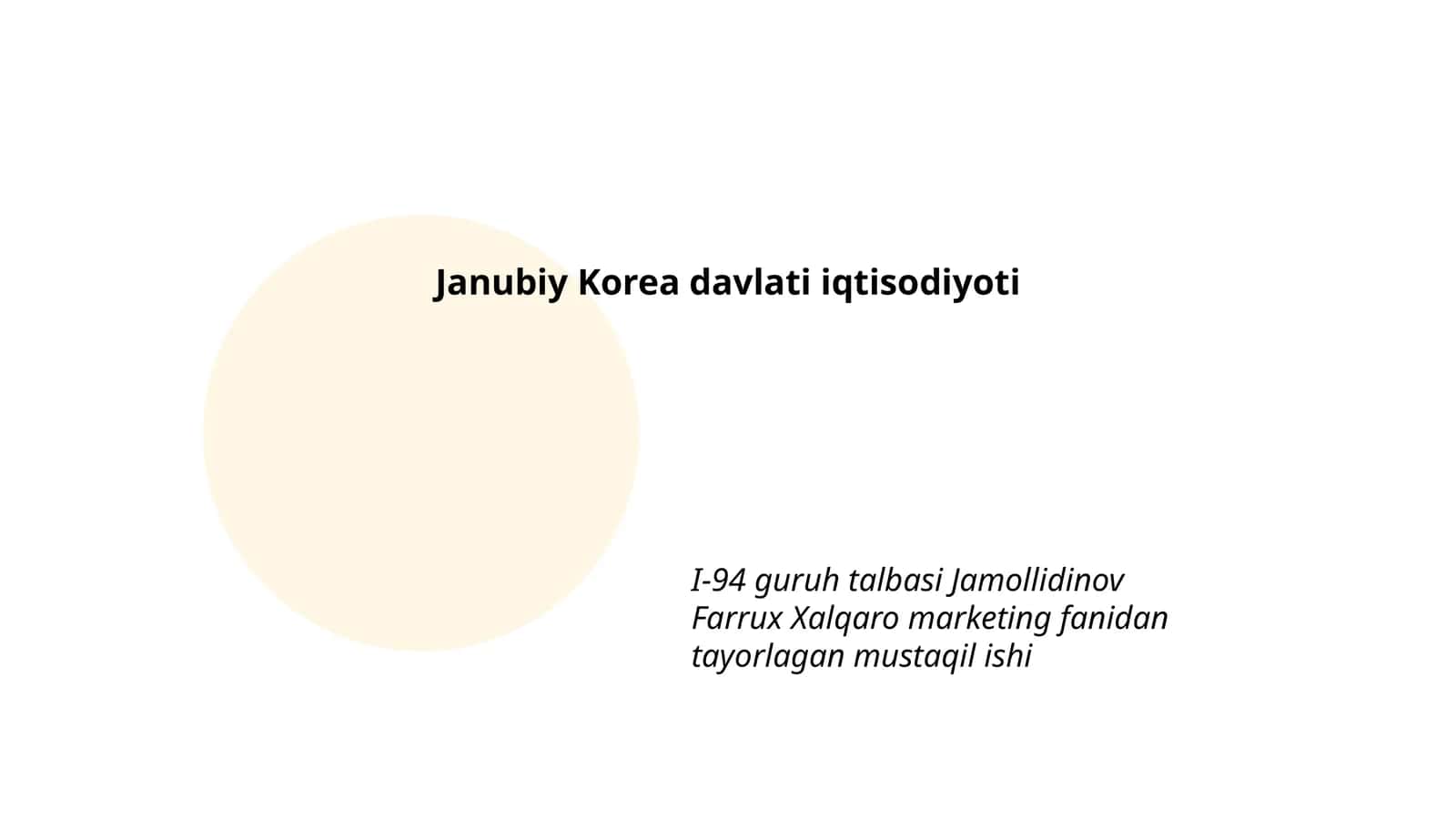 Janubiy Korea davlati iqtisodiyoti 1