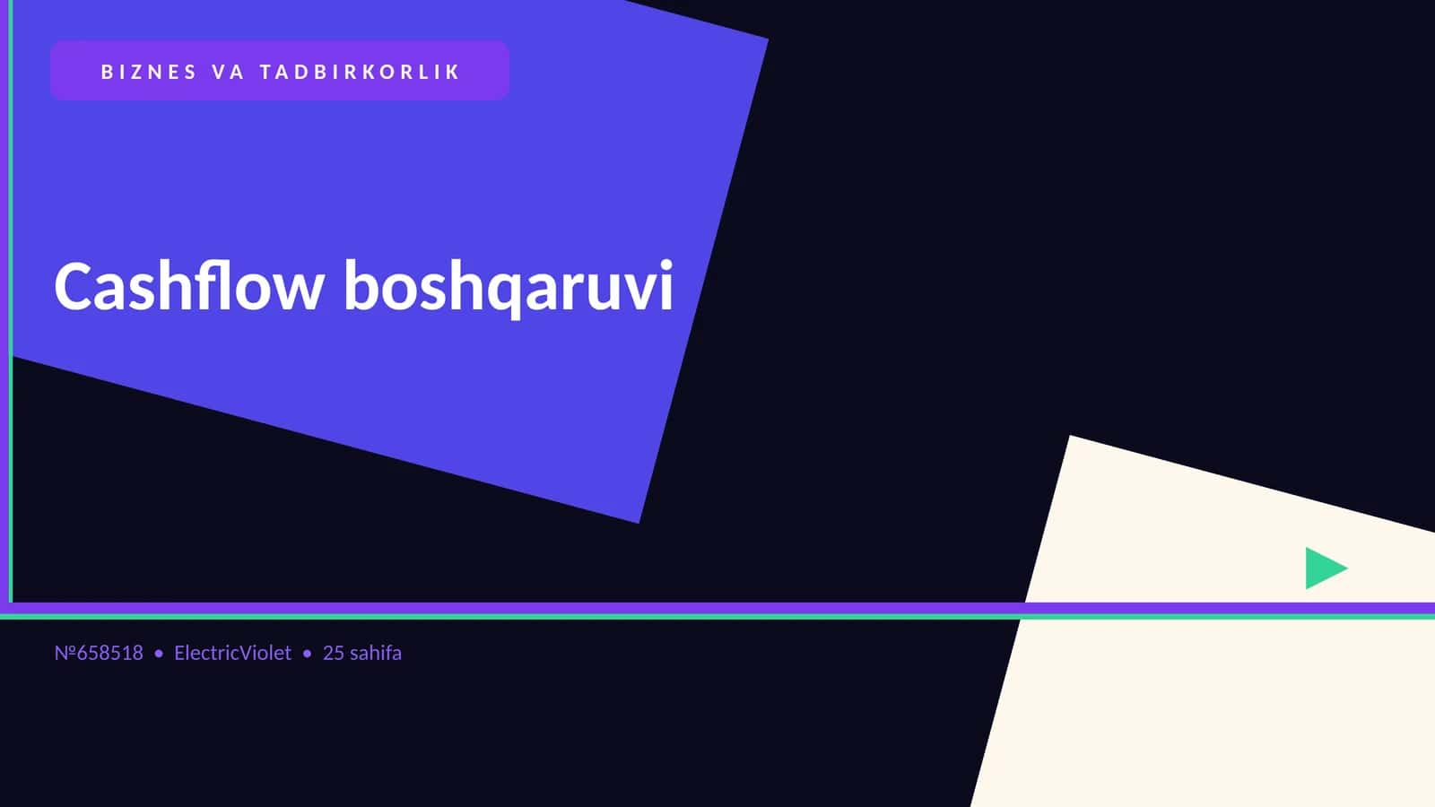 Cashflow boshqaruvi 1