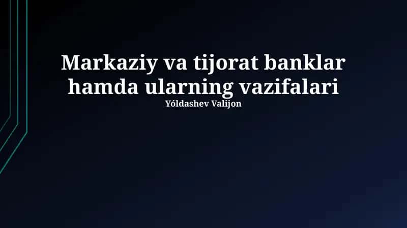 Savdo banklarining vazifalari 1