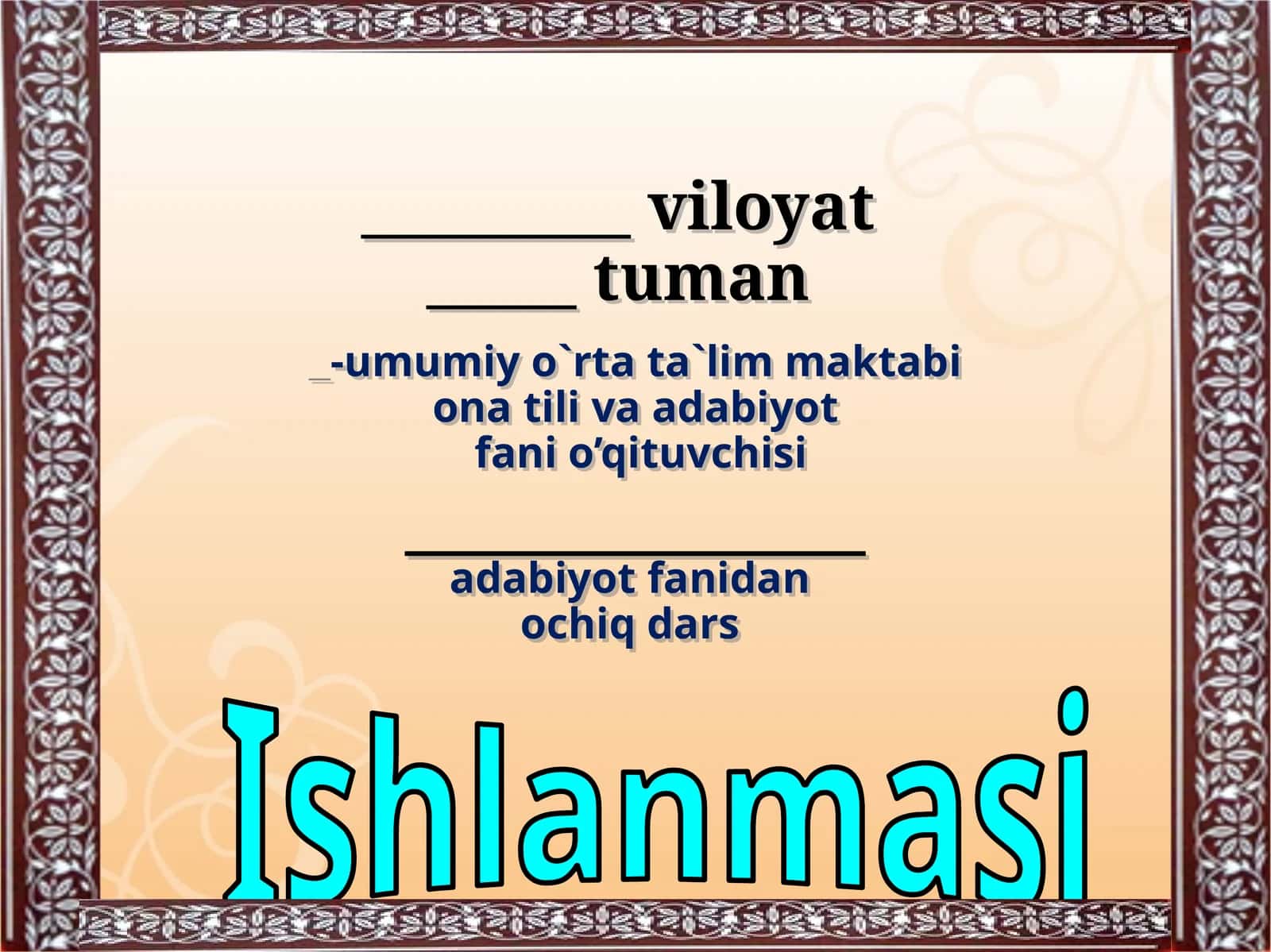 VIII SINF G’afurG’ulomning “Vaqt” she’ri tahlili - ochiq dars 1