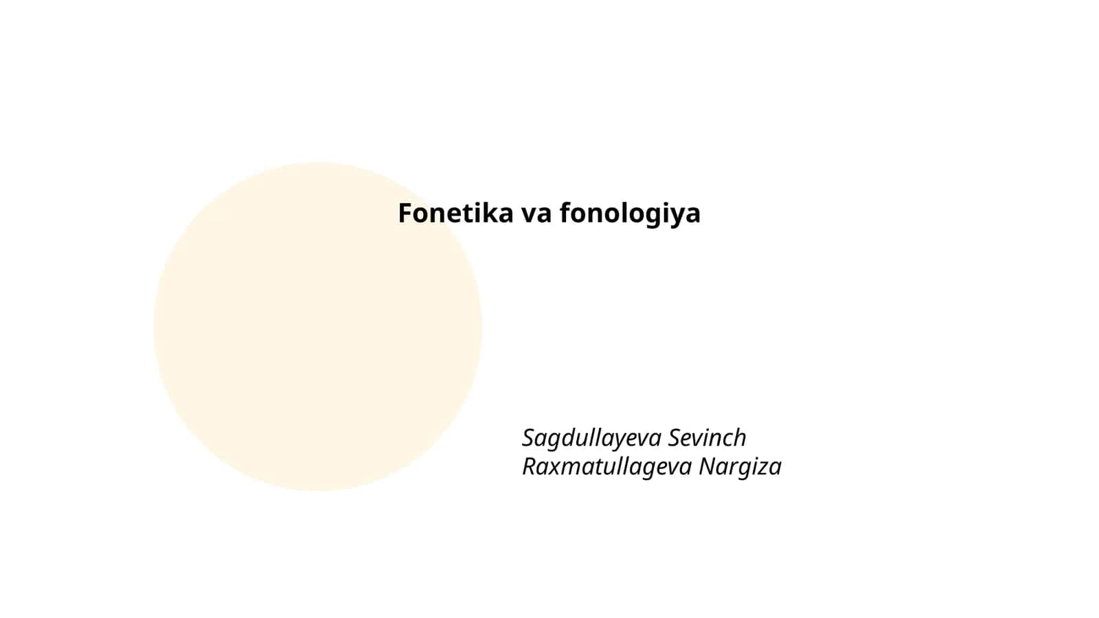 Fonetika va fonologiya 1