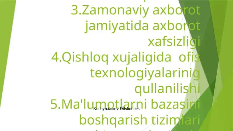 Qishloq xo'jaligida amaliy dasturiy vositalarning roli va afzalliklari 1