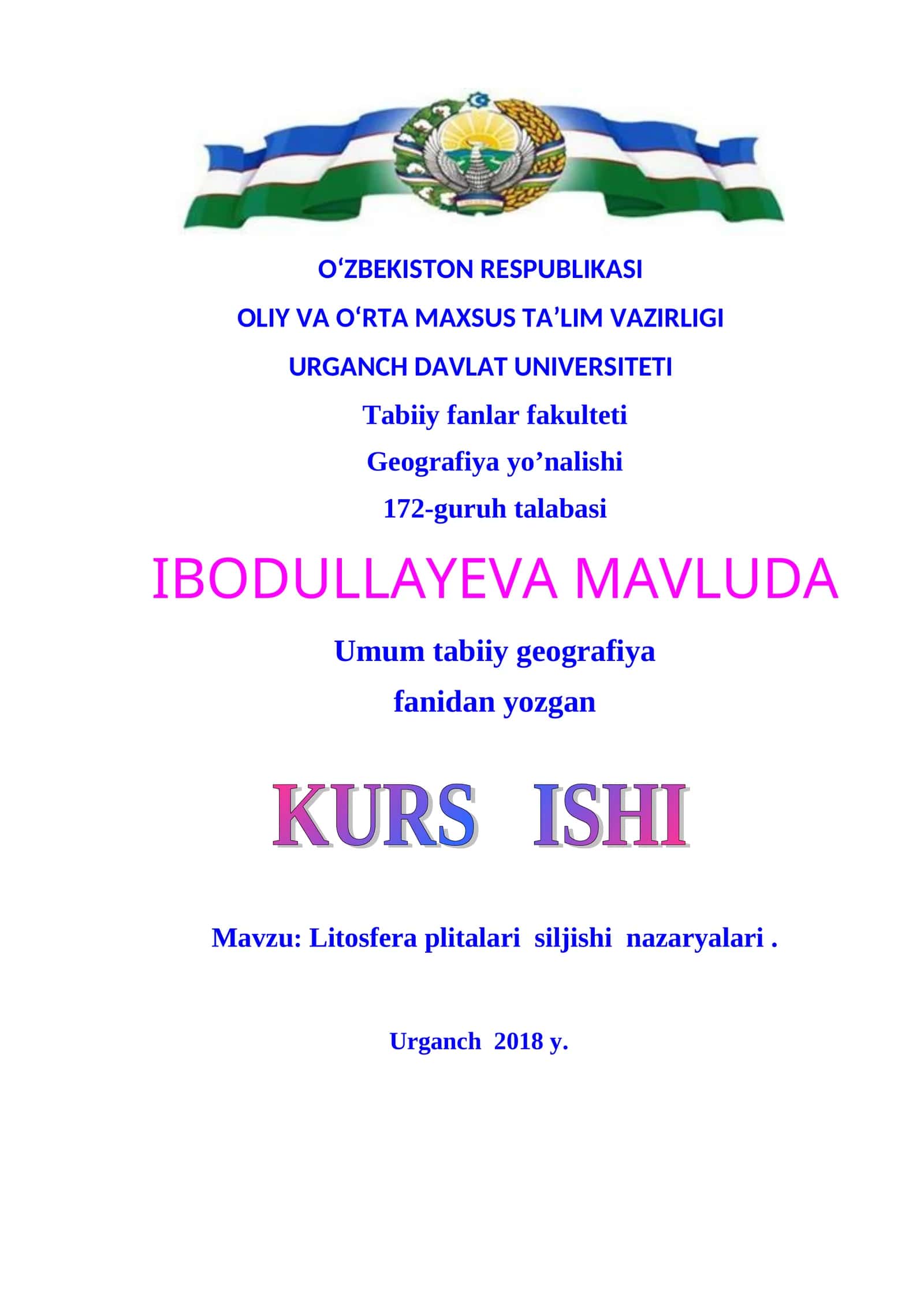 Litosfera plitalari siljishi nazaryalari 1