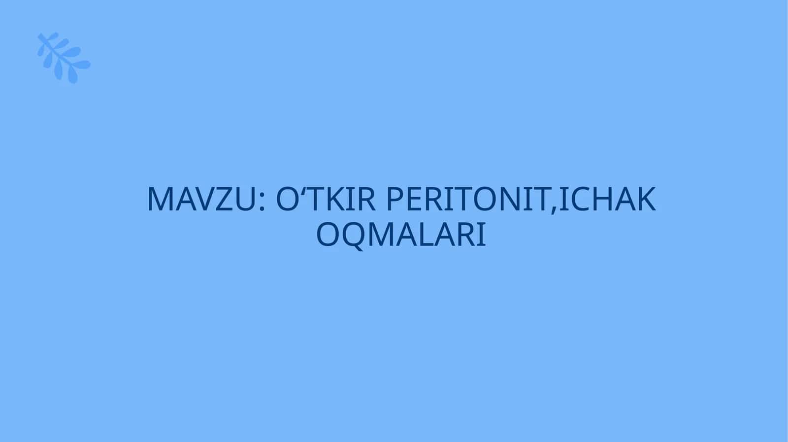 Oʻtkirperitonit, ichakoqmalari 1