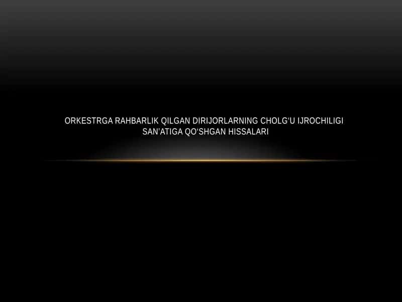 Dirijorlik san’ati tarixi 1