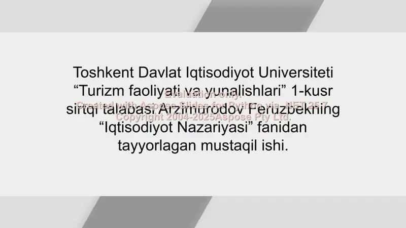 Iqtisodiyot Nazariyasi 1
