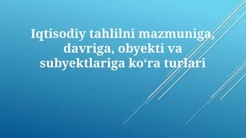 Iqtisodiy Tahlil 1