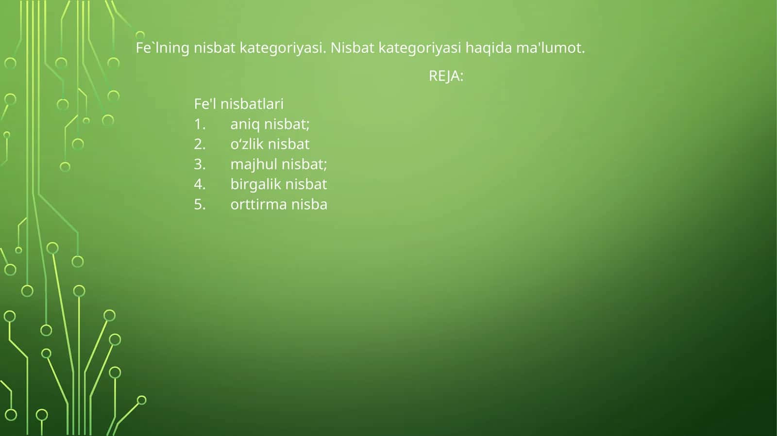 Nisbat kategoriyasi 1