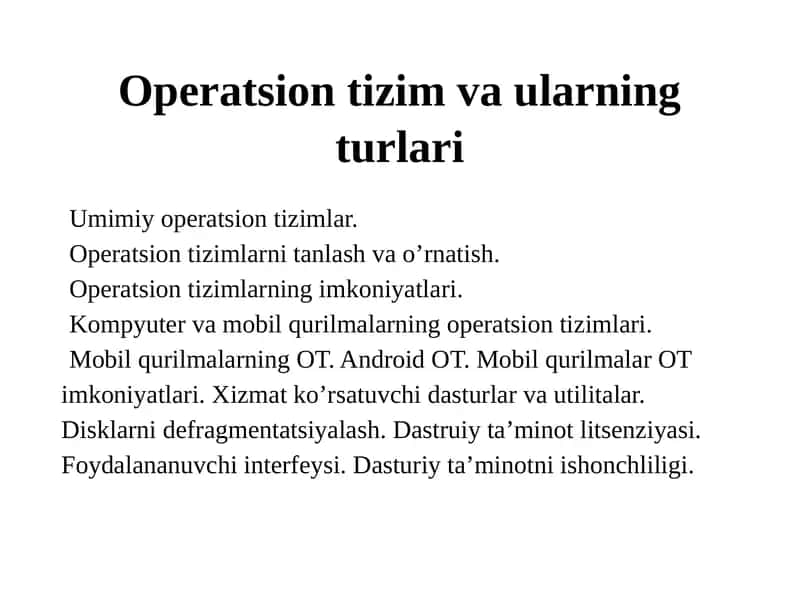 Operatsion Tizimlar 1