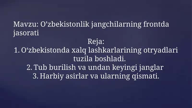 O’zbekistonlik jangchilarning frontda jasorati 1