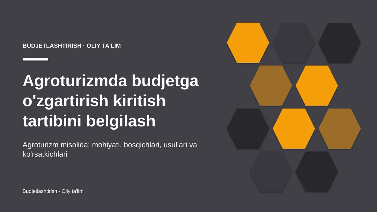 Agroturizmda budjetga o'zgartirish kiritish tartibini belgilash 1