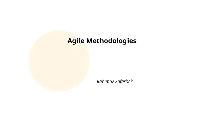 Agile yondashuvning asosiy tushunchalari 1