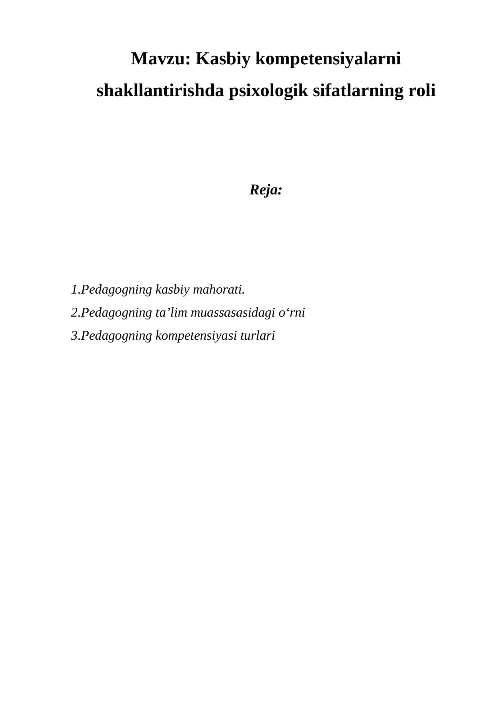 Kasbiy kompetensiyalarni shakllantirishda psixologik sifatlarning roli 1