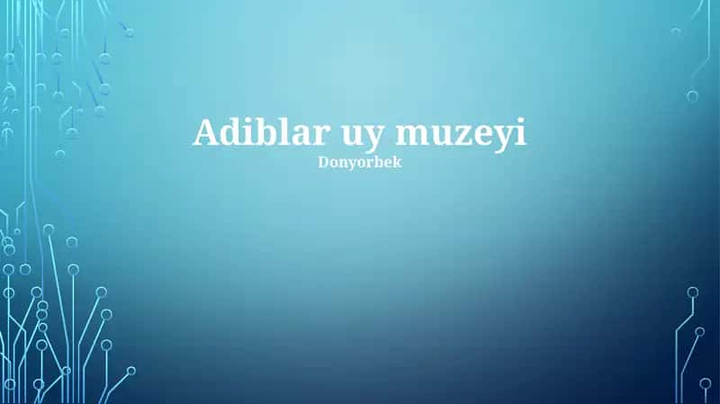 Adiblar uy muzeyi 1