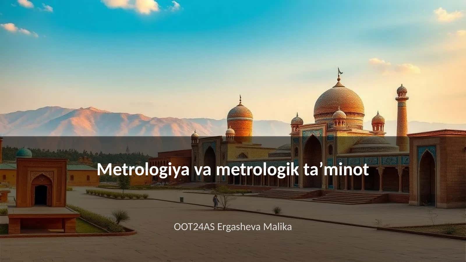 Metrologiya va metrologik taʼminot 1