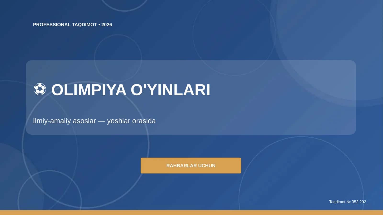 Olimpiya O'yinlari: Ilmiy-amaliy asoslar 1