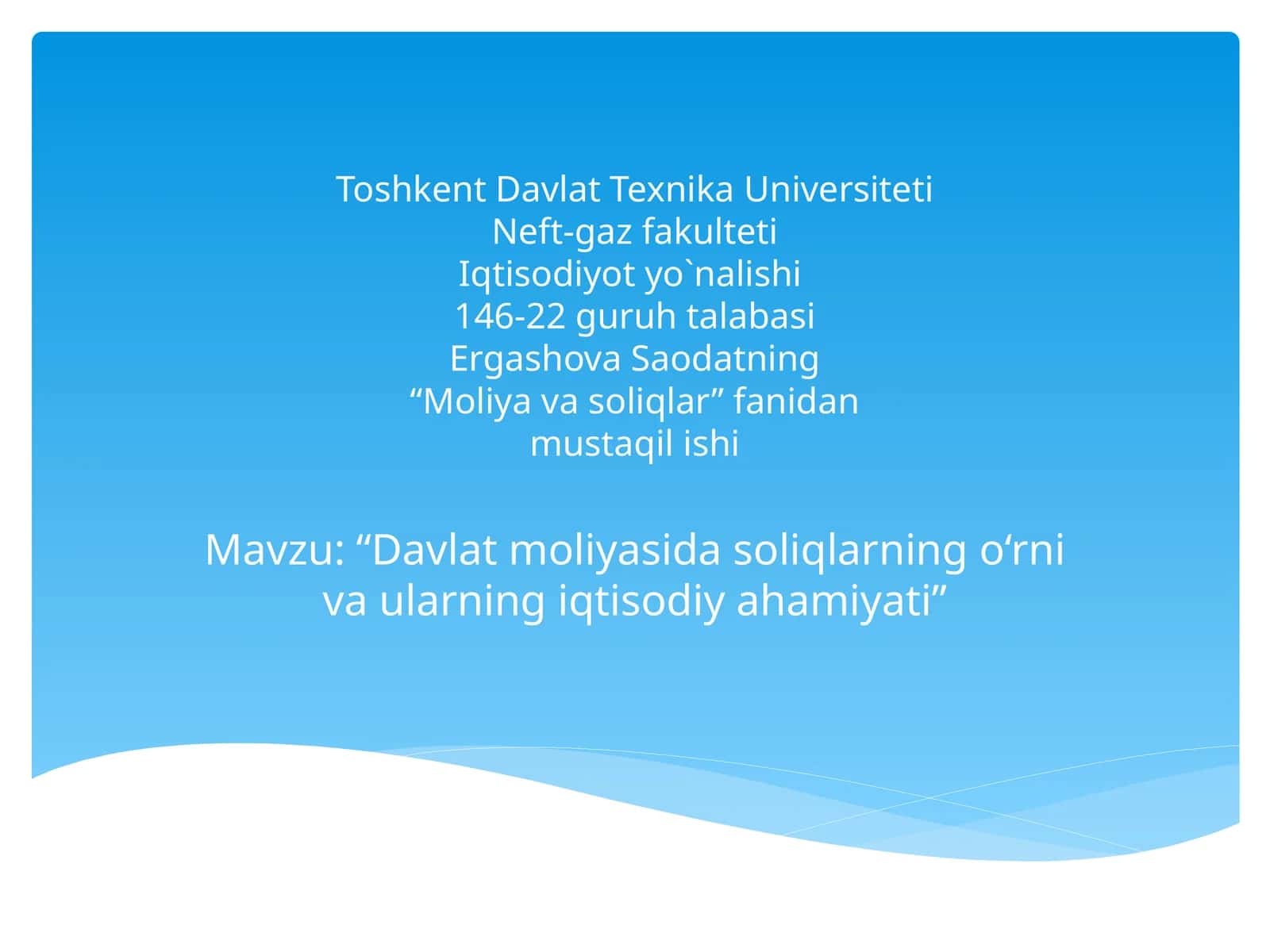 Davlatmoliyasi da soliq- budavlattomonidanjismoniyvayuridikshaxslardanqonunasosidamajburiyravishdaundiriladiganpulto‘lovi 1