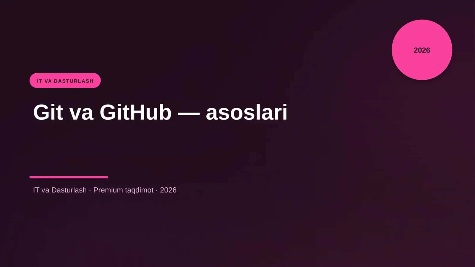 Git va GitHub — asoslari 1