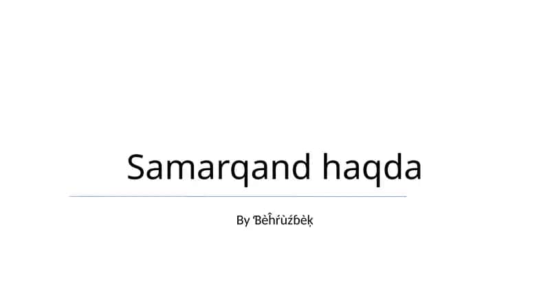 Samarqand haqda 1