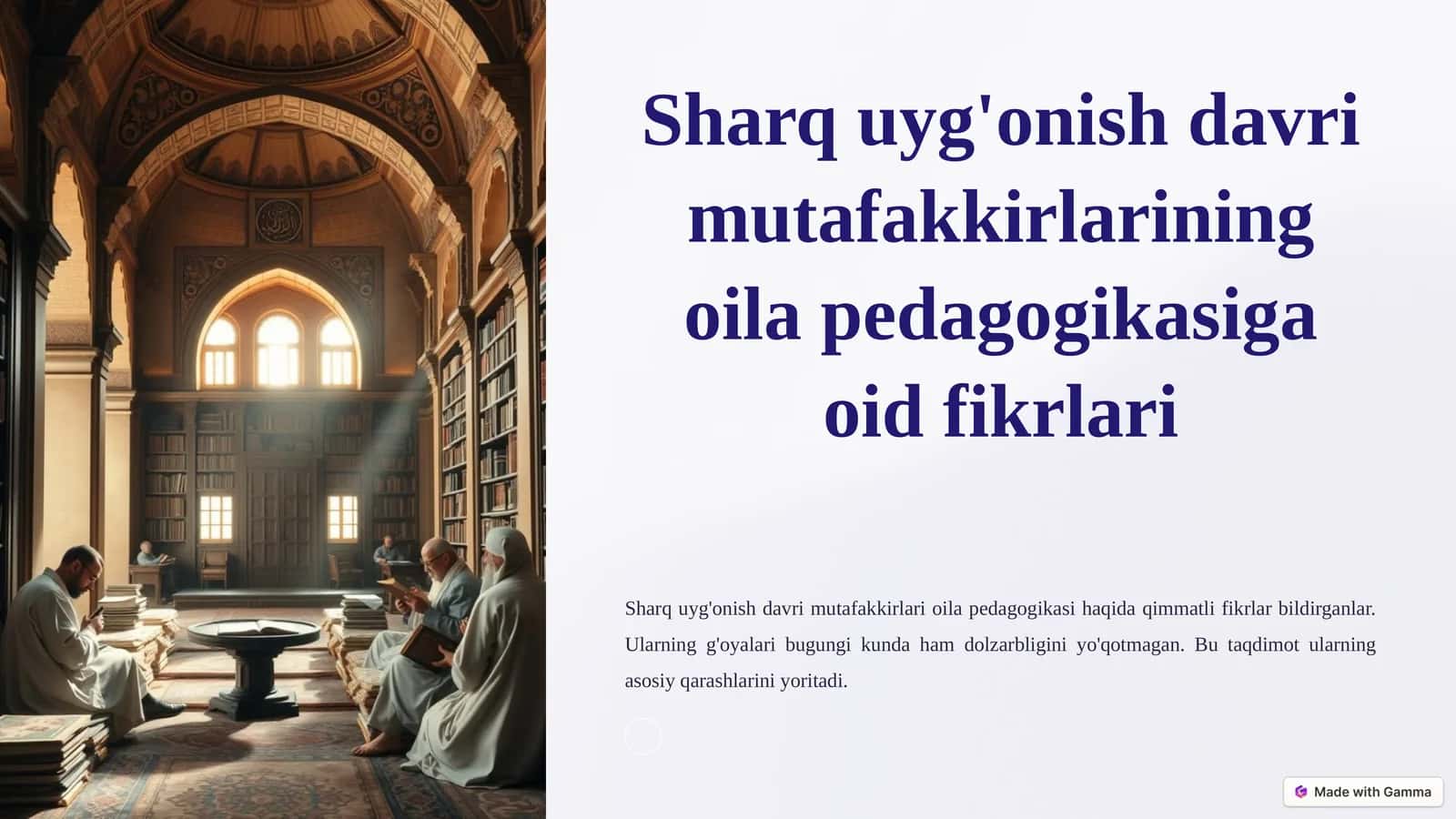 Sharq uyg'onish Davri mutafakkirlarining oila pedagogikasiga oid qarashlari 1