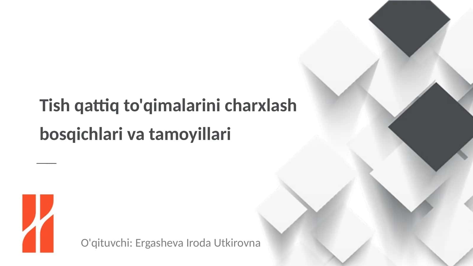 Tish qattiq to'qimalarini charxlash bosqichlari va tamoyillari 1