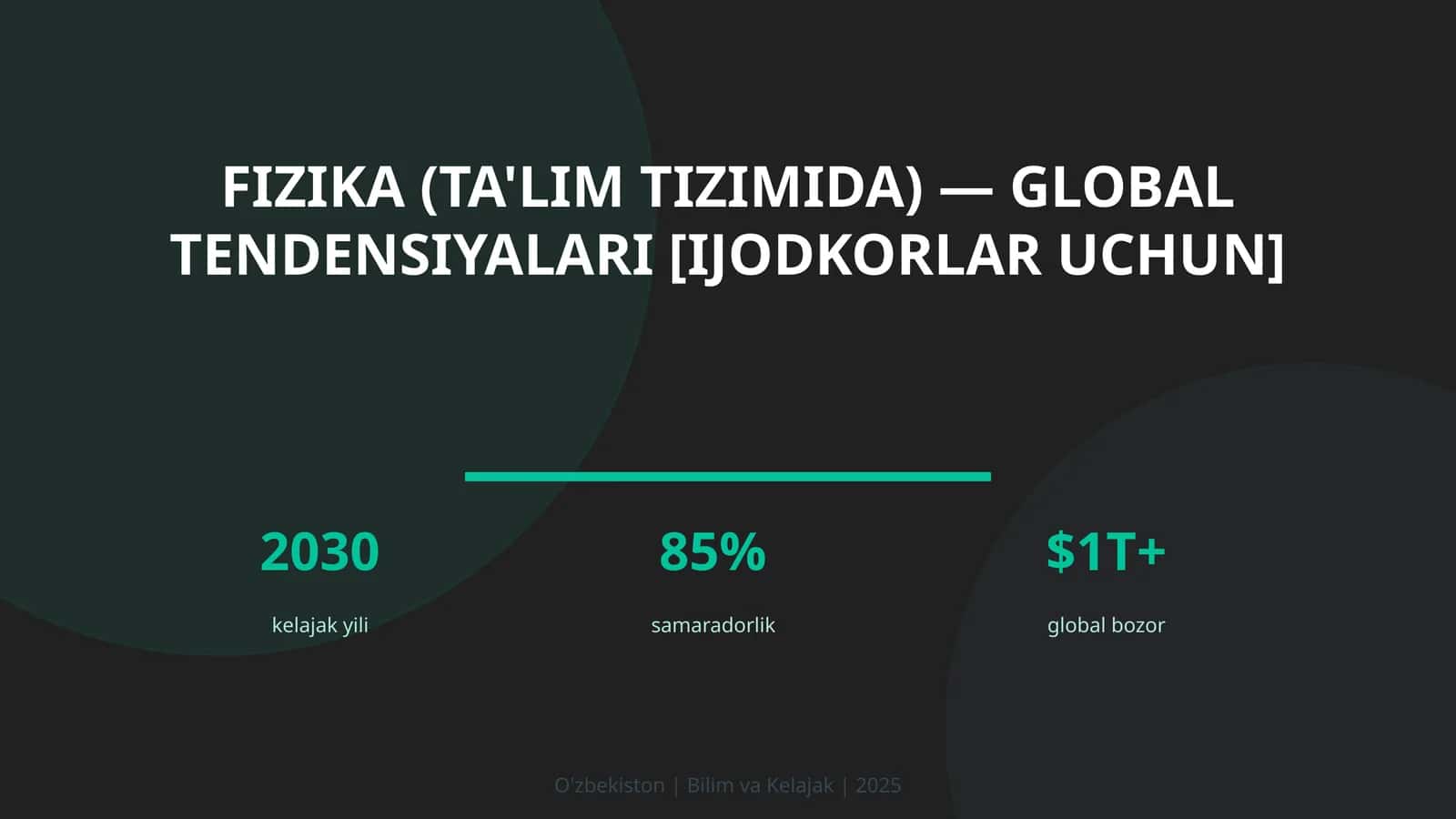 Fizika (ta'lim tizimida) — global tendensiyalari [ijodkorlar uchun] 1