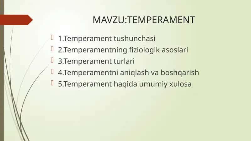 Temperament 1