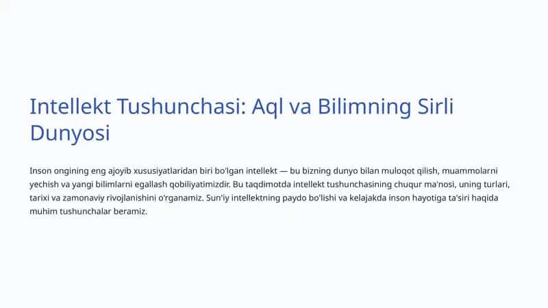 Intellekt Tushunchasi: Aql va Bilimning Sirli Dunyosi 1