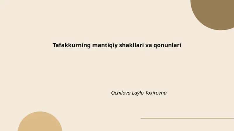 Tafakkurning mantiqiy shakllari va qonunlari 1