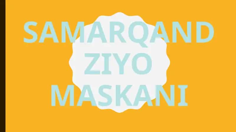 SAMARQANDZIYOMASKANI 1
