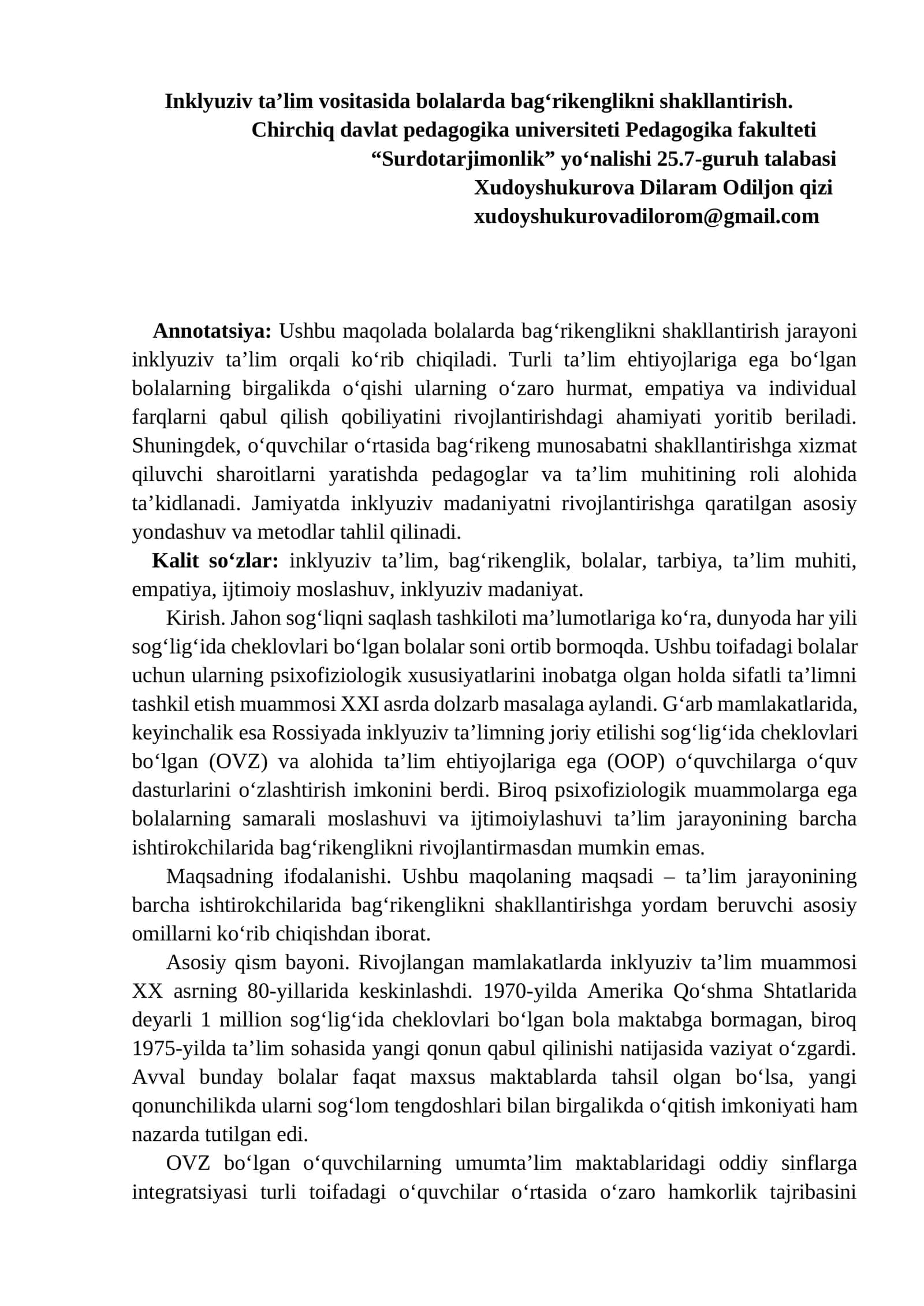 Bolalarda bag‘rikenglikni shakllantirish 1