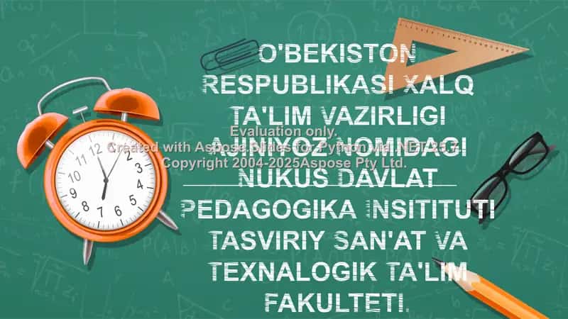 Tasviriy san'at va muhandislik grafikasi Ta'lim Prezentatsiyasi 1