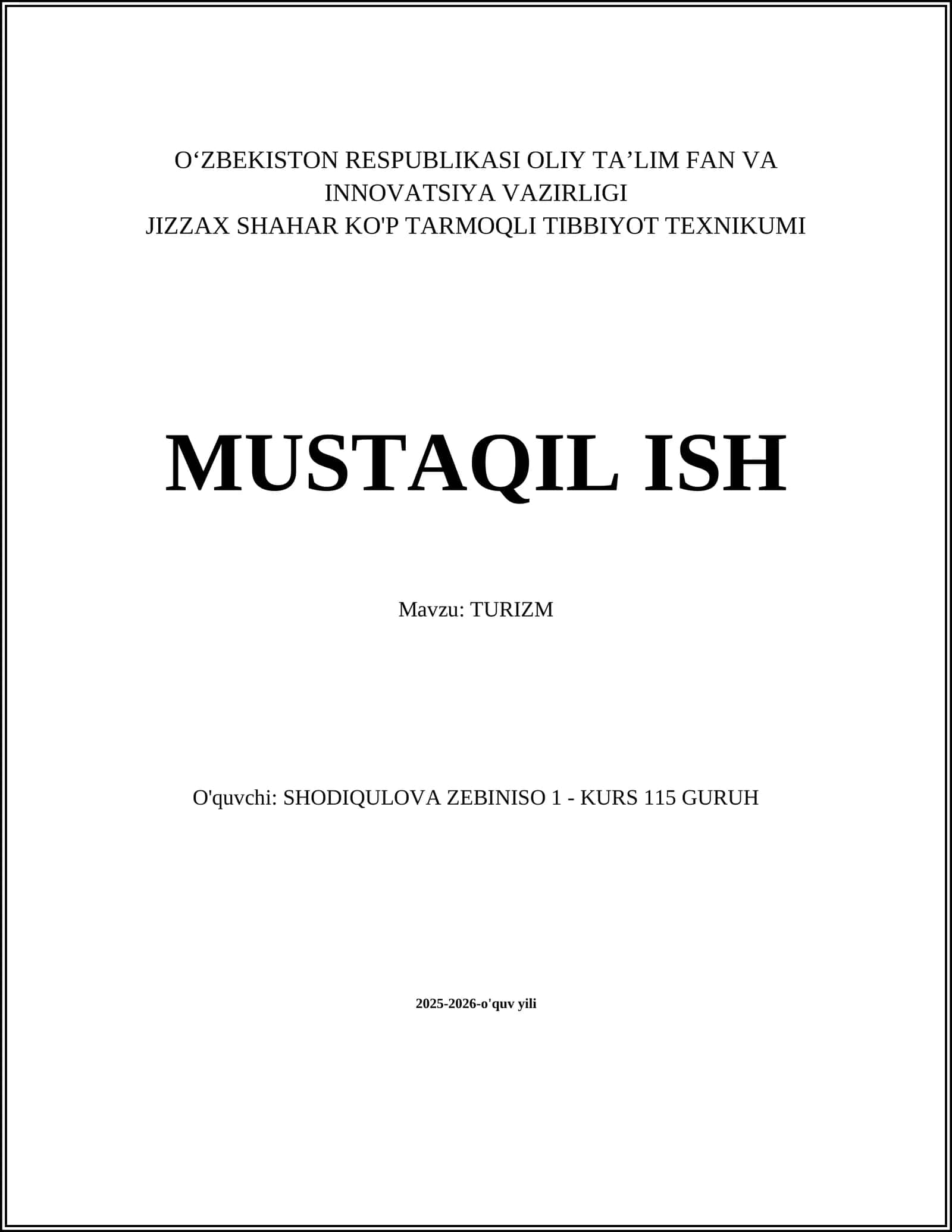 TURIZM 1