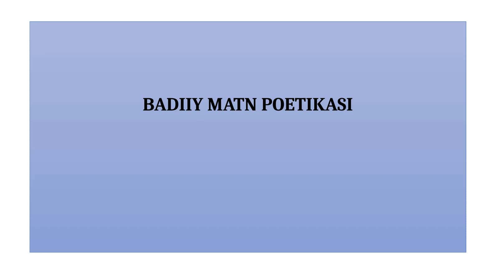 Badiiy matn poetikasi (1-variant) 1