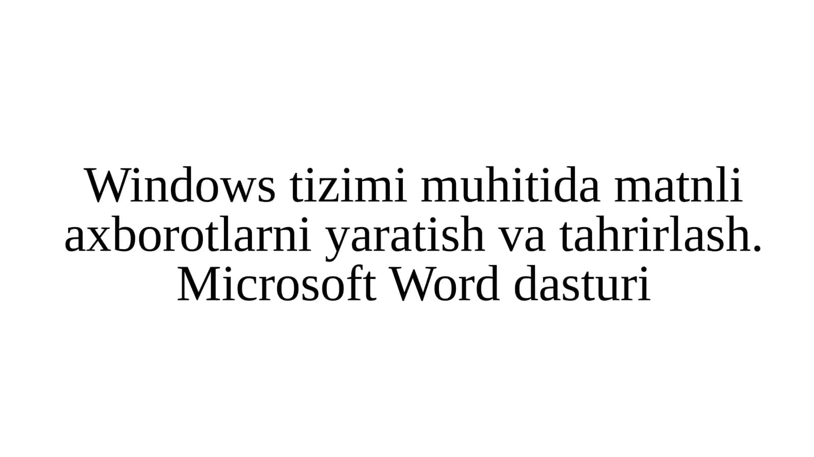 Microsoft Office dasturiy ilovalari 1
