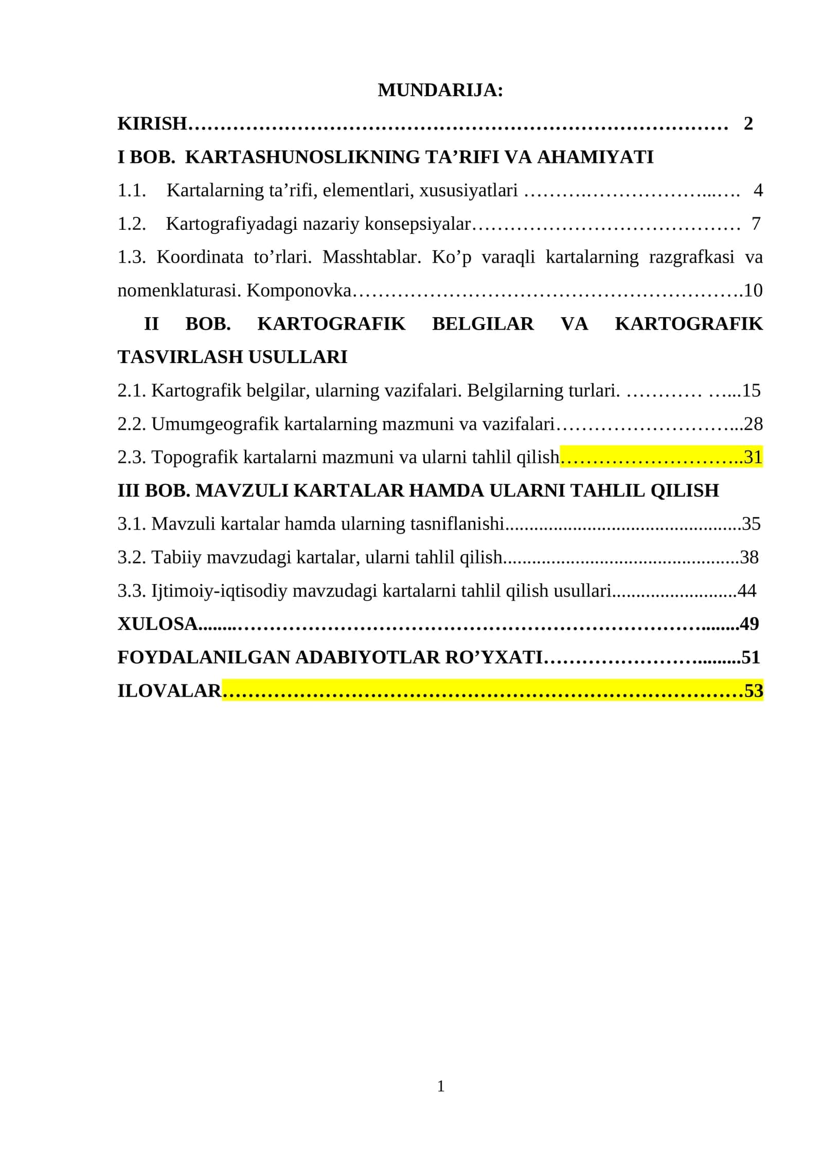 kartashunoslik kurs ishi 1