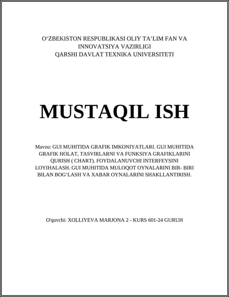 GUI MUHITIDA GRAFIK IMKONIYATLARI 1