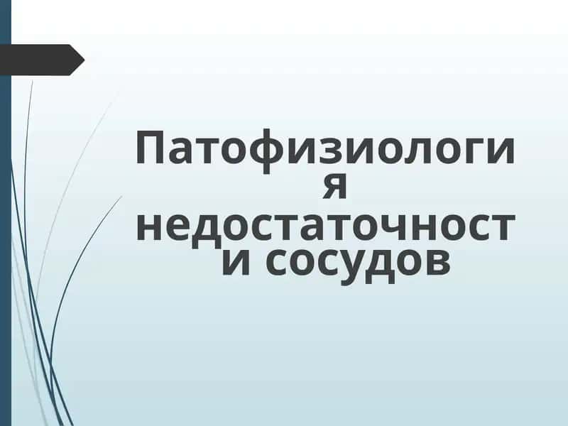 Патофизиология недостаточности сосудов 1