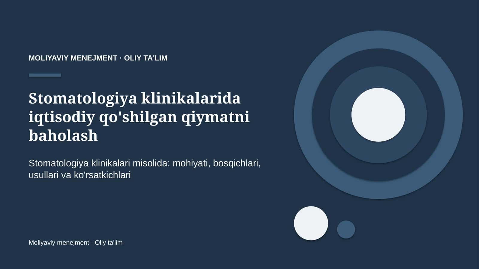 stomatologiya klinikalarida iqtisodiy qo'shilgan qiymatni baholash 6814 1