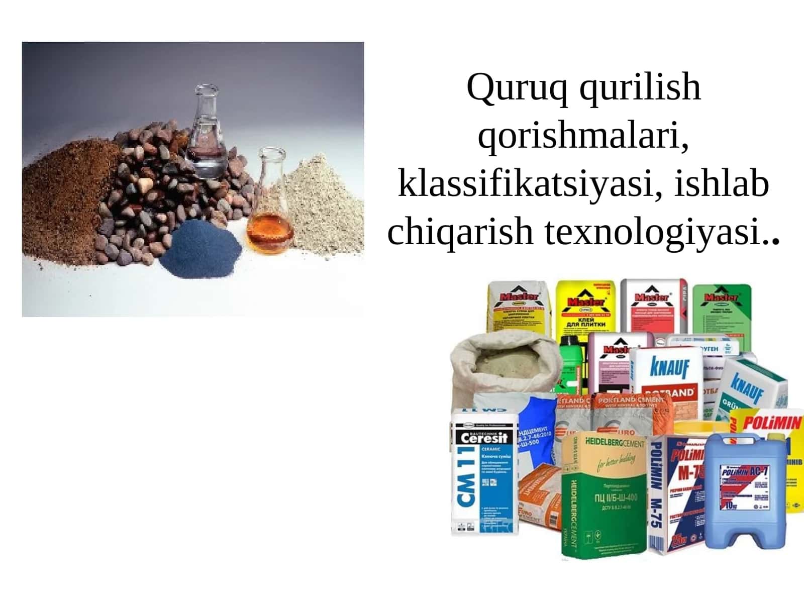 Quruq qurilish qorishmalari 1