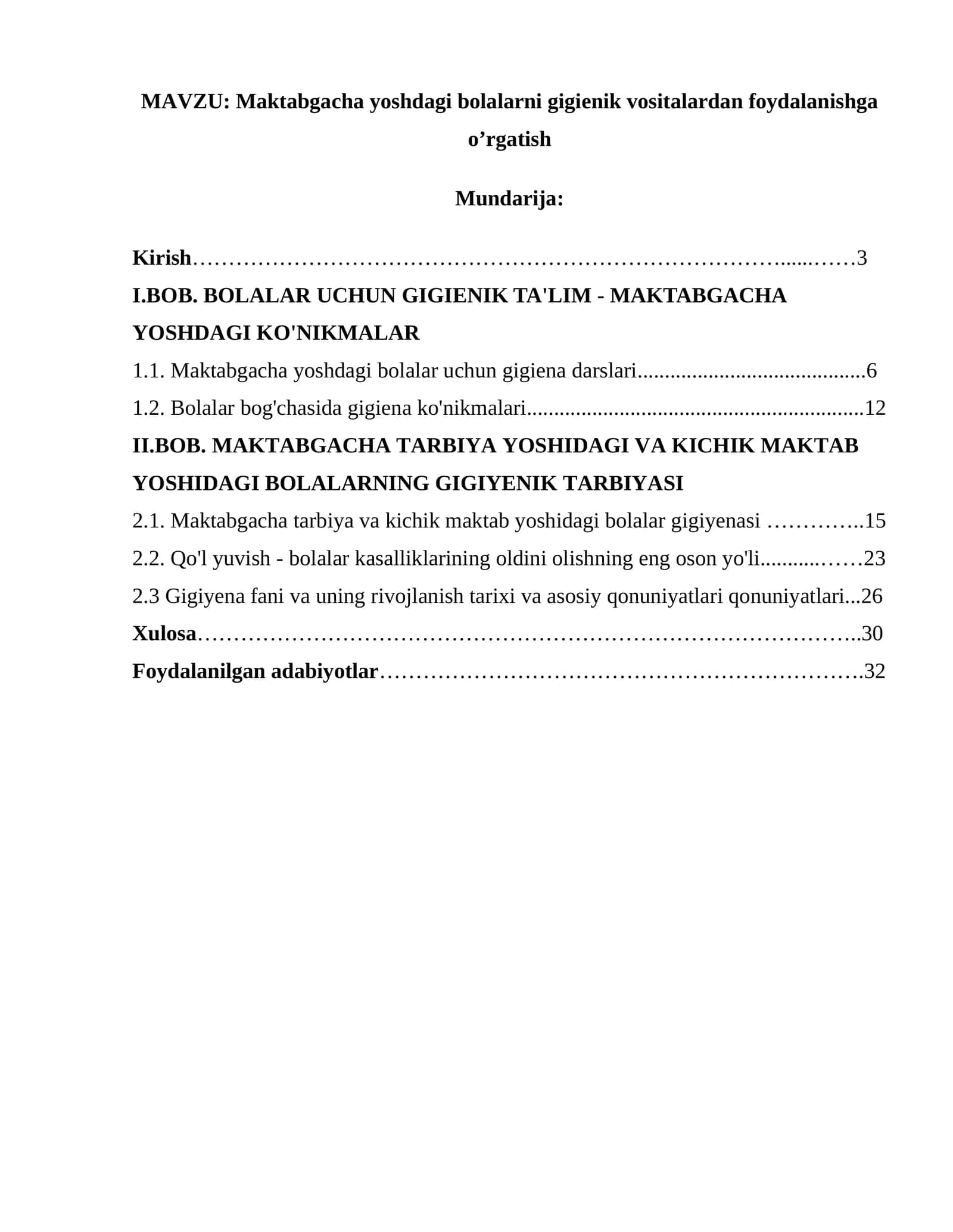 Maktabgacha yoshdagi bolalarni gigienik vositalardan foydalanishga o’rgatish 1