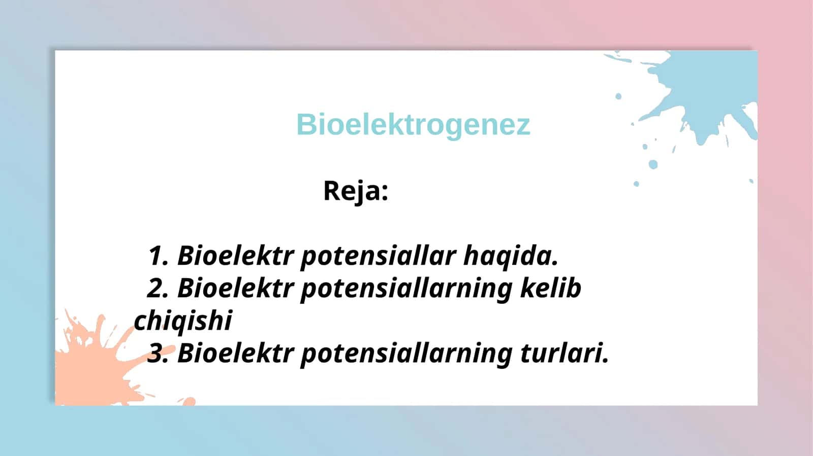 Bioelektrogenez 1