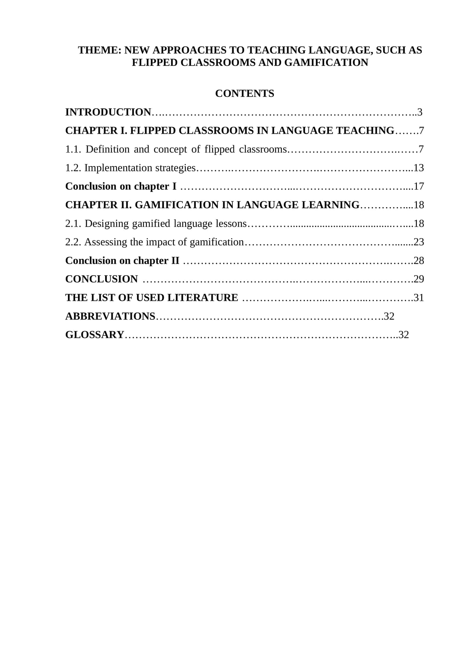 NEW APPROACHES TO TEACHING LANGUAGE, SUCH AS FLIPPED CLASSROOMS AND GAMIFICATION 1