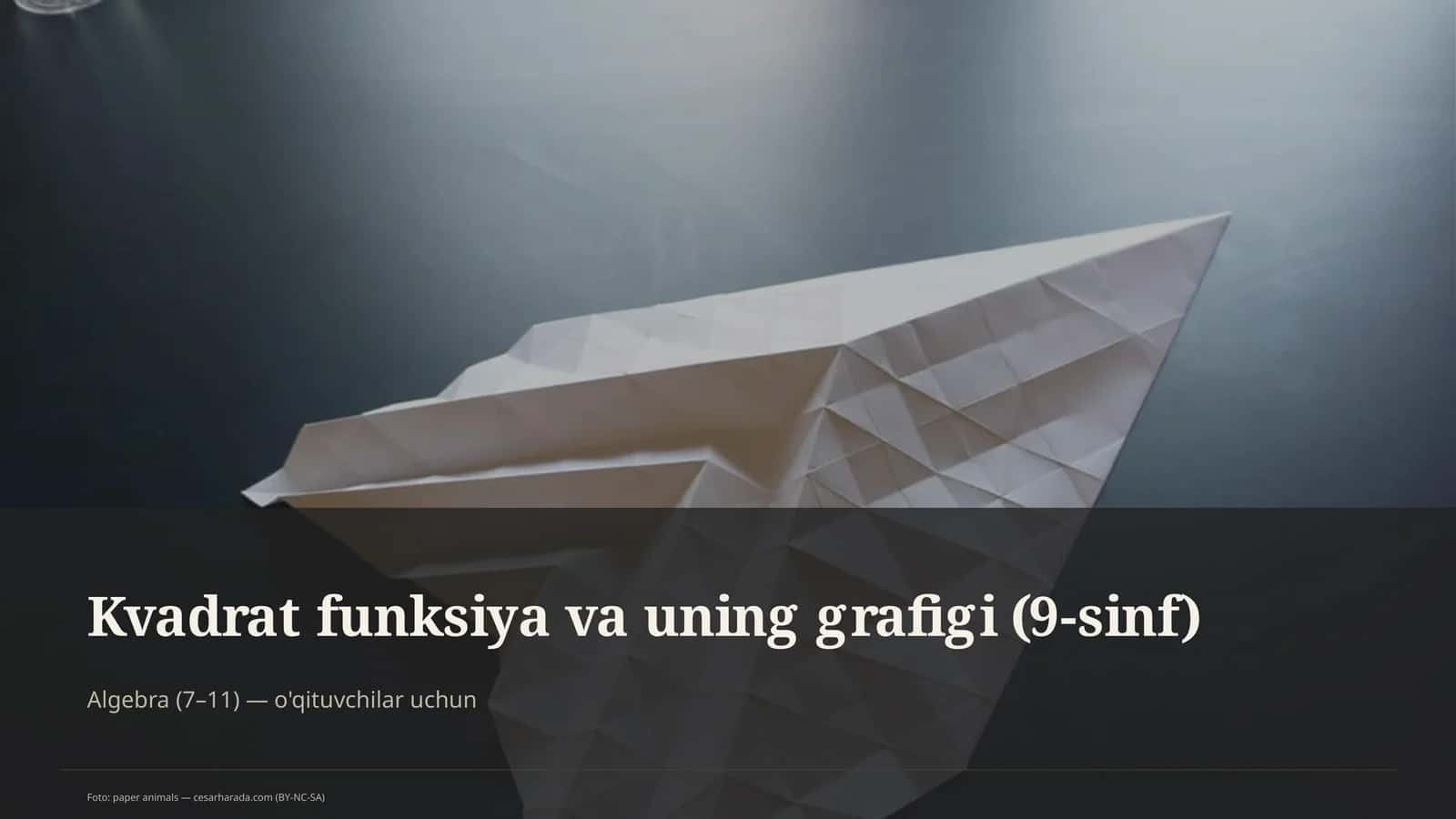 Kvadrat funksiya va uning grafigi (9-sinf) 1