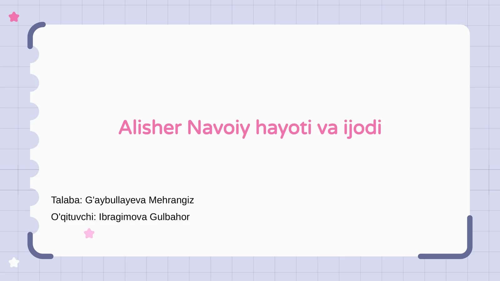 Alisher Navoiy hayoti va ijodi 1