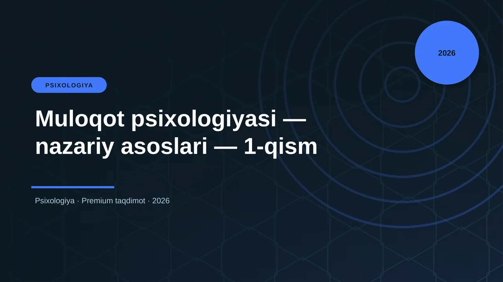 Muloqot psixologiyasi — nazariy asoslari — 1-qism 1