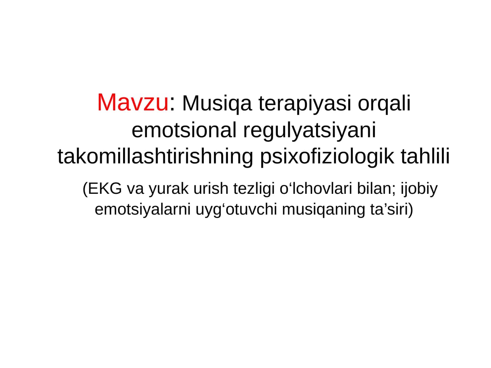 Musiqa terapiyasi orqali emotsional regulyatsiyani takomillashtirishning psixofiziologik tahlili 1