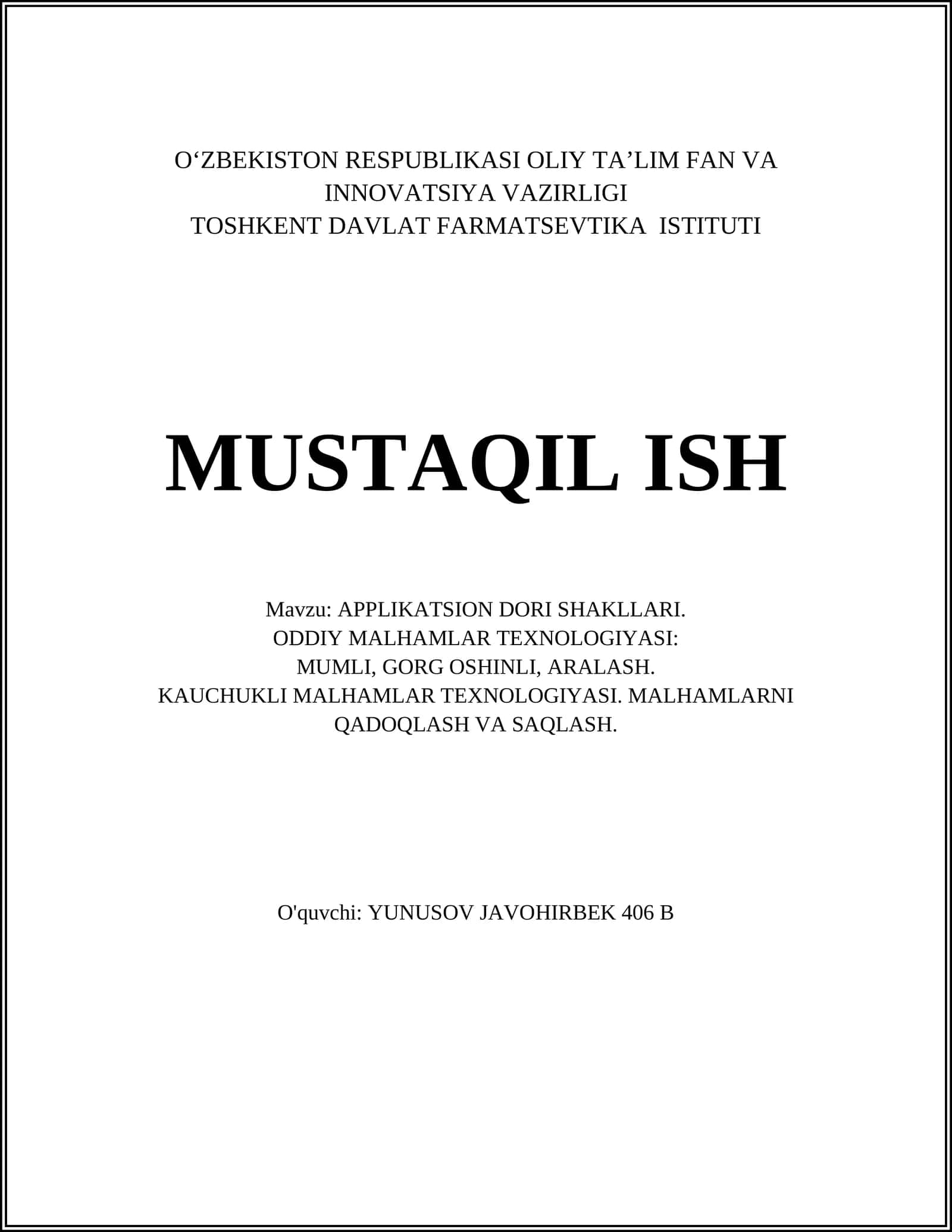 APPLIKATSION DORI SHAKLLARI 1