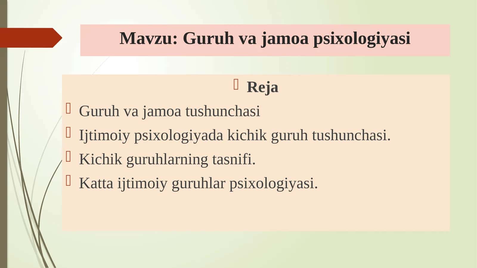 Guruh va jamoa psixologiyasi 1